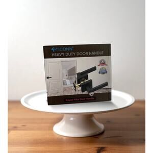 New Set TICONN Black Privacy Door Handle Heavy Duty, Matte Black With Keys